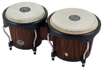 Latin Percussion LP601NY-CMW, City Serie Wood Bongo Set, Durchmesser: 6"" + 7"", Farbe: Satin Mahagoni, Kesselmaterial: Siamesisches Eichenholz, matt