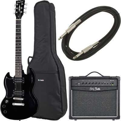 Harley Benton DC-200LH BK elektrinė kairiarankė gitara