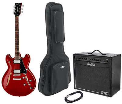 Harley Benton HB-35 CH Vintage Series pusiau akustinė gitara paketas