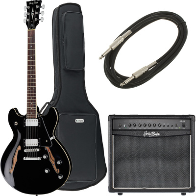 Harley Benton HB-35 BK Vintage Series pusiau akustinė gitara  