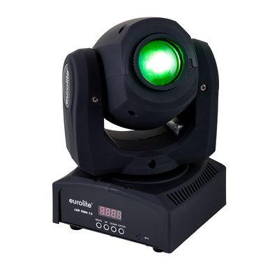 TMH-13 Moving-Head Spot mit einer CREE 10-W-LED, Flickerfreie Projektion, 9 oder 11 DMX-Kanäle wählbar, 7 dichroitische Farben plus weiß,