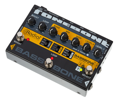 Tonebone Bassbone V2 2-Kanal Bass-Vorverstärker für einen oder zwei Bässe; eingebauter Radial DI für PA; kombinierter Power