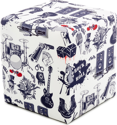 Rock Cube White, Sitzhocker, gepolstert, Gestell aus Holz, Sitzwürfel wird fertig montiert geliefert, Sitzfläche 0,42 m x 0,42 m, Höhe: 0,45