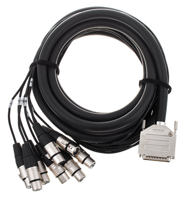 CCFD 5 DFT, Sub-D 25pol Stecker auf 8 x XLR-female, Sub-D Stecker: Yongshen Stecker, kompatibel zur analogen Norm von Tascam, Intro Economy