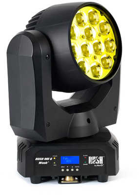 B-Stock, Martin Rush MH 6 Wash, 12 x 10 W Osram Ostar RGBW LED’s, 2,000 lumen Output, 32 Farb Macros, DMX 3 und 5 poliger XLR, 10°-60° Zoom,