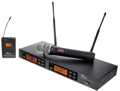 B-Stock, the t.bone free solo Twin HTPT 590 MHz, 2-kanaliges UHF Funksystem mit einem dynamischem Handsender und einem Taschensender,