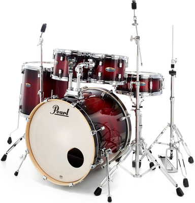Decade Maple Fusion Set, DMP925F/C-261, hochglanz lackierter Kessel in der Farbe Gloss Deep Red Burst (-261), chrom Kesselhardware, Kessel aus