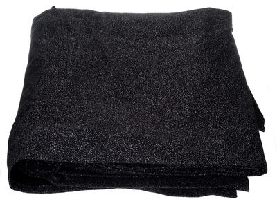 Glamour Bühnenvorhang 3,0 x 2,95 m schwarz, fertig konfektionierter Bühnenmolton, Material: 100% Baumwoll-Gewebe, flammenhemmend
