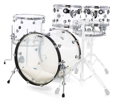 Design Serie Acryl Shell Set, 100% Acryl Kessel, Chrom Hardware, Setkonfiguration: 22""x18"" Bass Drum ohne Bass Drum Rosette, 10""x08"" Tom Tom,
