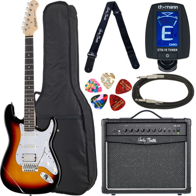 Harley Benton ST-20HSS SB Standard elektrinės gitaros komplektas