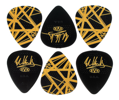 Dunlop EVH Black/Yellow Stripes Tin 6 signature mediatorius