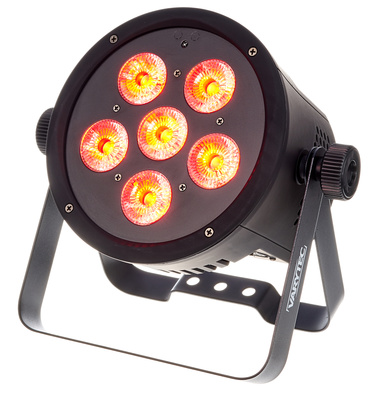 B-Stock, Varytec BAT.PAR 6 RGBUV, Akku-betriebener LED-Scheinwerfer mit 6x 8 Watt RGBUV LEDs, kann mit zwei Akku Packs betrieben werden, Auto-,