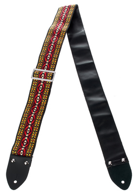 Ace Bohemian Red Vintage Reissue Strap Klassischer Baumwollgurt für Gitarre/Bass, Replikat des Modells, das von vielen Rockstars der 60er und