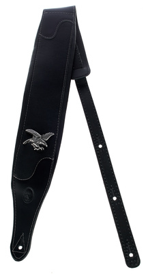 ST18 Silver Eagle Bass, AVALON Serie, high quality Ledergurt für Gitarre und Bass, genähte Kanten, 10,5 cm Breite, Länge: verstellbar von 105