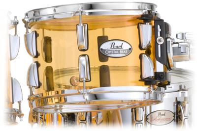 Crystal Beat 10""x07"" Tom Tom #732, Farbe: Tangerine Glass (#732), Kessel aus nahtlosem Acryl 6mm, Chrom Hardware, 1,6mm Tripple Flanged Hoops,