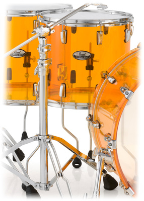 Crystal Beat 14""x13"" Stand Tom #732, Farbe: Tangerine Glass (#732), Kessel aus nahtlosem Acryl 6mm, Chrom Hardware, 1,6mm Tripple Flanged