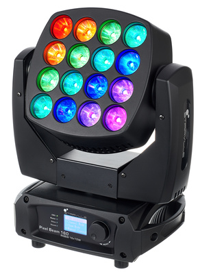 B-Stock, Stairville Pixel Beam 160 RGBW 16x10W. Matrix Moving Head mit 16x 10 W 4-in-1 Quad Colour RGBW LEDs und Endlos-Pan/Tilt-Rotation. Das LED
