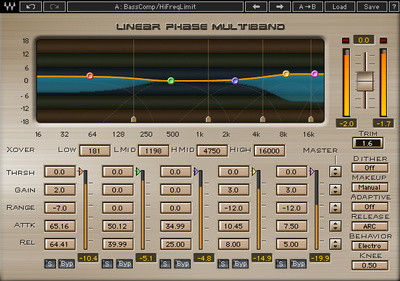Waves Linear Phase Multiband Comp. garso programinė įranga