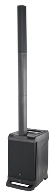 Eon One, Säulen-PA besteht aus einem 10"" Subwoofer mit Verstärkern und Mixer sowie einer 6x 2"" Schallzeile mit zwei Distanzstücken, Kompaktes