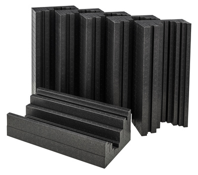 Trap Fuser Black - 6er Set, Diffusor aus EPS (aufgeschäumtes Polystyrol), zur Optimierung der Raumakustik, kann mit wasserbassierten Farben