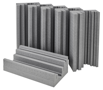 Trap Fuser Grey - 6er Set, Diffusor aus EPS (aufgeschäumtes Polystyrol), zur Optimierung der Raumakustik, kann mit wasserbassierten Farben