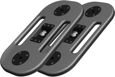 DFP Set, Doppel Flansch Platte. Aufnahme für zwei Distanzstangen mit M20 Gewinden. Für ein akustisch korrektes, horizontales Clustern der L5