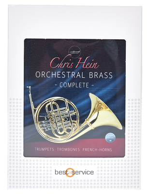 Chris Hein Orchestral Brass Complete (Box); Brass-Plugin; enthält ca. 50.000 Samples von Trompeten, Posaunen und Waldhörnern mit bis zu