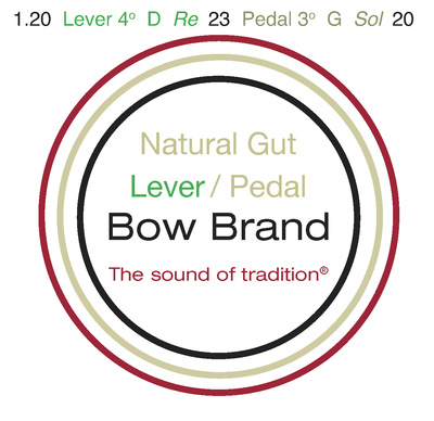 Bow Brand NG 4th D Gut Harp String No.23 arfų styga