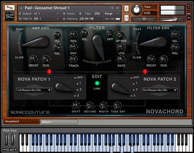Soniccouture Novachord virtualus instrumentas