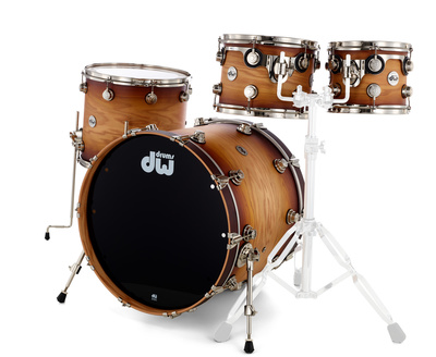 Drum Workshop Collector Shell Set, Lacquer Specialty Serie, Hard Satin, Eichen Kessel, Farbe: Oak Natural to Burnt Toast Burst, matt lackierte Kessel,