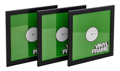 Vinyl Frame Set Black, 3x Vinyl Cover Rahmen für 12'' Platten, einfaches Anbringen, einstellbare Halterung, robuster Plastikrahmen und