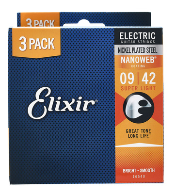 Elixir Nanoweb Super Light 3P elektrinės gitaros stygos  
