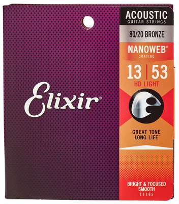 Elixir 11182 80/20 Bronze HD Light dengtos elektrinės gitaros stygos  