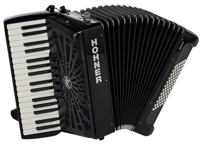 Hohner Bravo III 72 Black silent key pianinis akordeonas