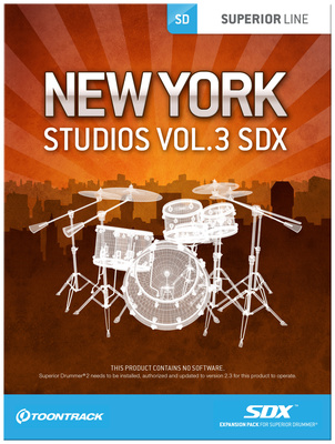 Toontrack SDX New York Studios Vol. 3 garsų biblioteka
