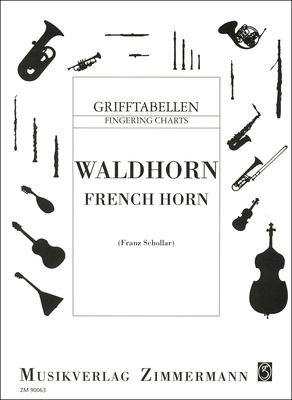 Zimmermann Verlag Grifftabelle Waldhorn tvērienu tabula mežragam