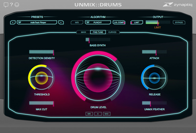 Zynaptiq Unmix::Drums garso efektų programinė įranga