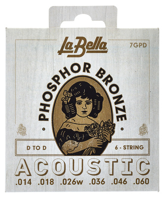 La Bella 7GPD Phosphor Bronze DADGAD akustinės gitaros stygos