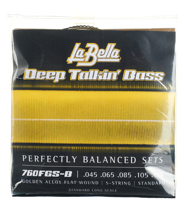 La Bella 760FGS-B DT'Bass Gold Flats plokščios bosinės gitaros stygos