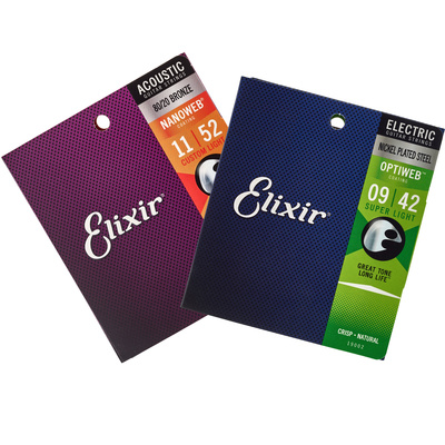 Elixir Acoustic/E-Guitar Bundle dengtos akustinės gitaros stygos