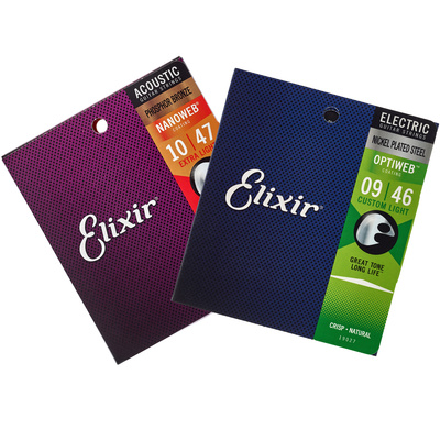 Elixir Acoustic/E-Guitar Bundle dengtos akustinės gitaros stygos