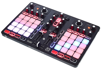 B-Stock, Hercules P32 DJ, DJ Controller mit zwei Mixing-Decks, eingebautes Audio (Mix- + Vorhör-Ausgänge), Zwei Gitter mit 16 Performance-Pads,