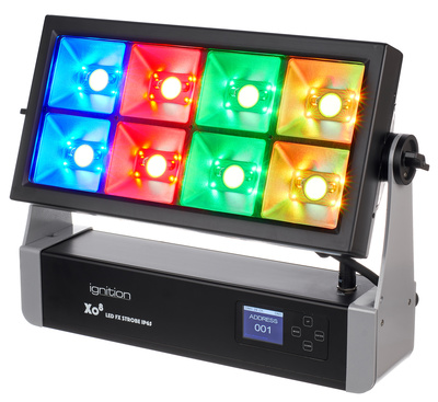 B-Stock, Ignition Xo8 LED Fx Strobe IP65, 800 Watt hochleistungs LED Stroboskop für Outdoor Events, Clubs und Bühnen, eingebautes W-DMX Modul von