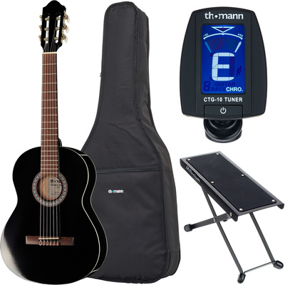 Thomann Classic Guitar 3/4 Black Bundle klasikinė gitara