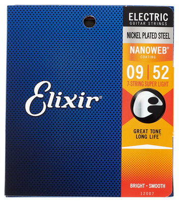 Elixir Nanoweb 12007 Super Light 7 dengtos elektrinės gitaros stygos