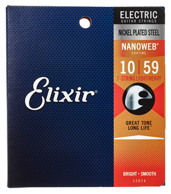 Elixir Nanoweb 12074 Light/Heavy 7 elektrinės gitaros stygos  