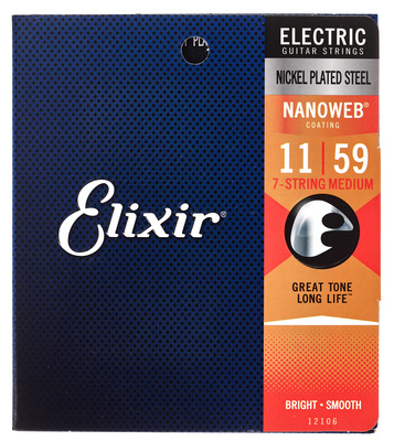 Elixir Nanoweb 12106 7-String Medium 7 stygų elektrinės gitaros stygos