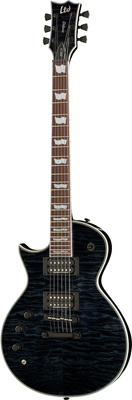 B-Stock, ESP LTD EC-1000 Piezo QM STBLK LH, Linkshänder E-Gitarre, Single Cut, Set Neck, Mahagoni Body (Khaya ivorensis), Quilted Maple Decke, 3