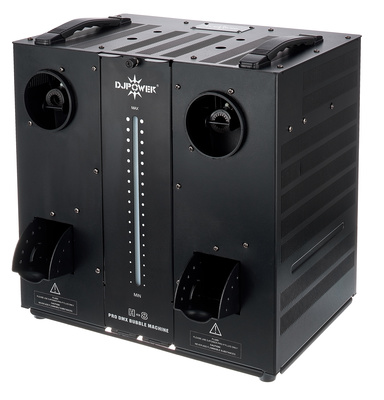 B-Stock, DJ Power Seifenblasenmaschine H-8, innovatives Doppelausstoß-System, Seifenblasen in Größe, Menge und Reichweite steuerbar, großer 3,5l