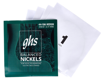 GHS Balanced Nickels 044-106 pavienė bosinės gitaros styga  